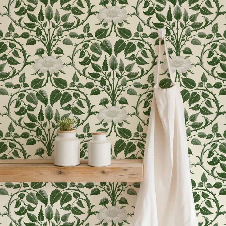 Garden Vine - Ivy Green Botanical Wallpaper