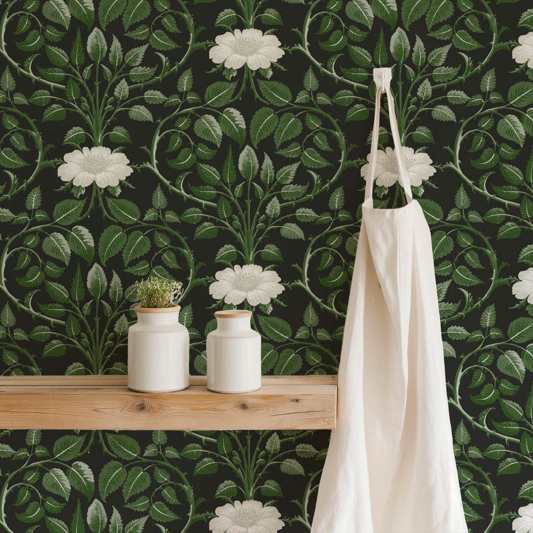 Garden Vine - Shaded Leaf Botanical Wallpaper