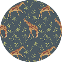 Gentle Giraffe - Grape Chartreuse Wallpaper by Blessed Little Bungalow