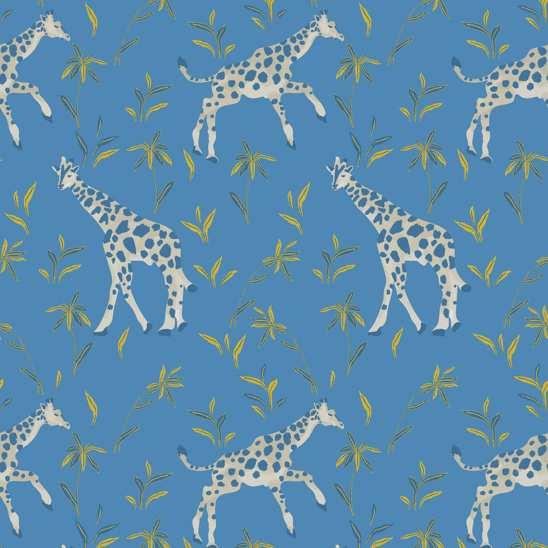 Gentle Giraffe - Periwinkle Wallpaper by Blessed Little Bungalow