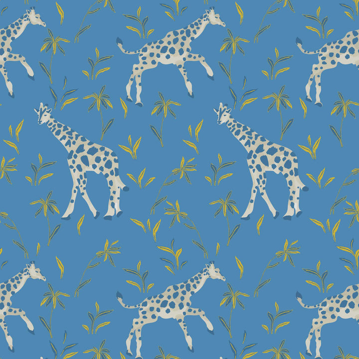 Gentle Giraffe - Periwinkle Wallpaper by Blessed Little Bungalow