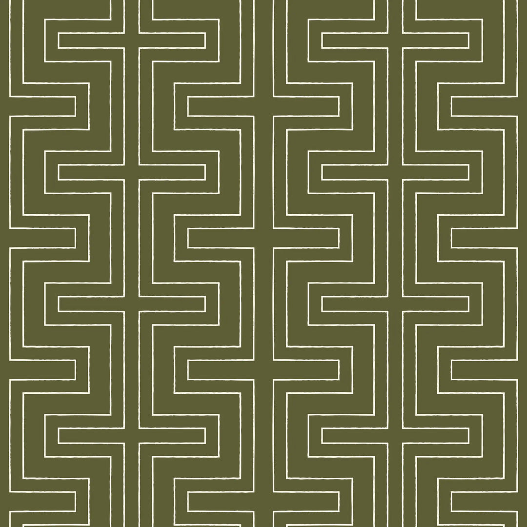 Halsted Geometric - Deep Olive Wallpaper