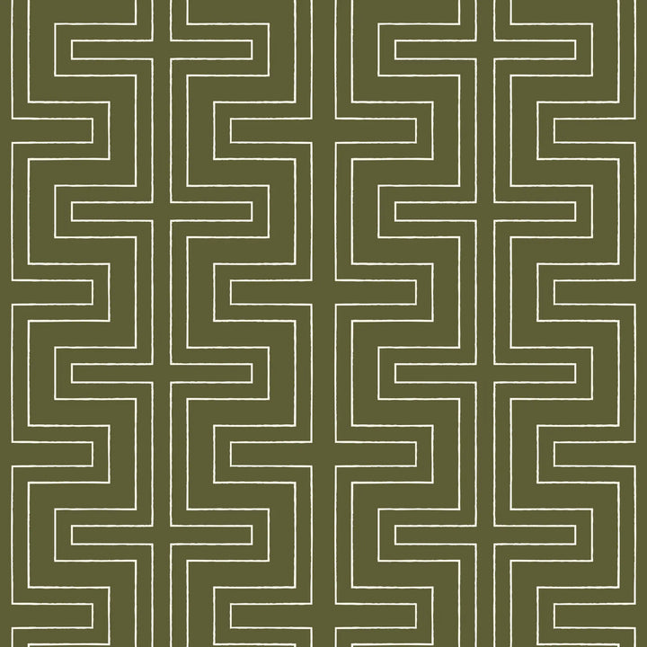 Halsted Geometric - Deep Olive Wallpaper