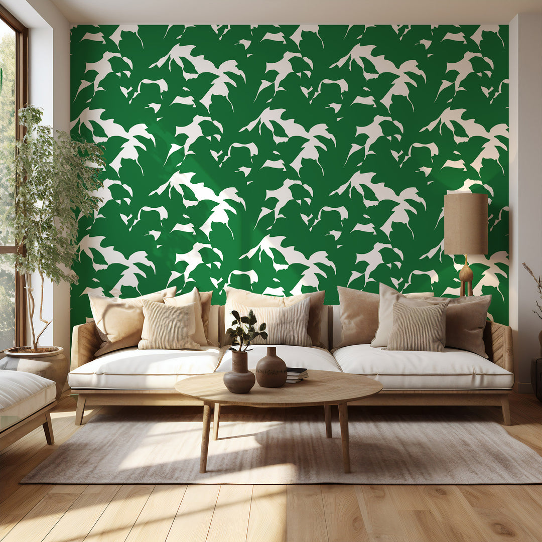 Holly - Signature Green Botanical Wallpaper by Mrs. Paranjape