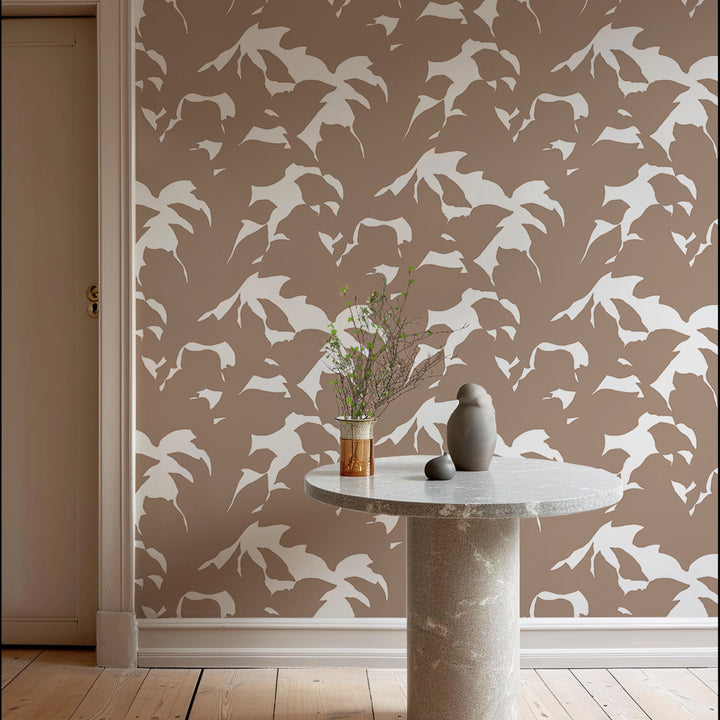 Holly - Truly Taupe Botanical Wallpaper by Mrs. Paranjape