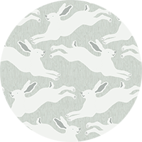 Hopping Hares - Mist Blue Wallpaper