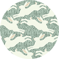 Hopping Hares - Silver Thicket Wallpaper