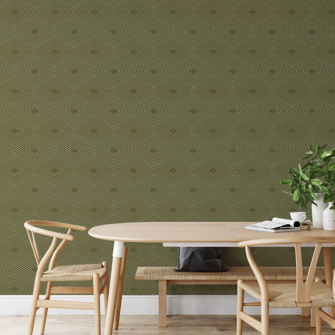Huron - Deep Olive Wallpaper
