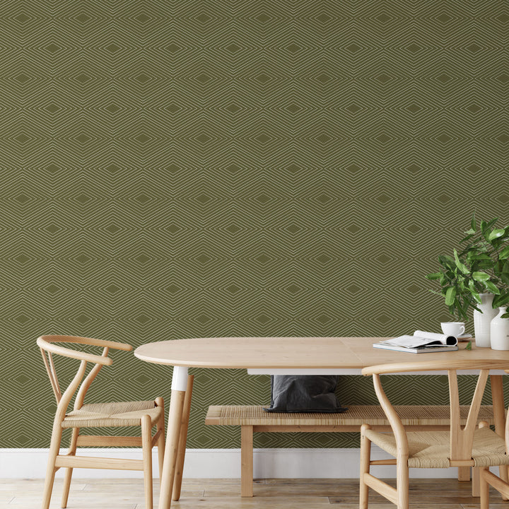 Huron - Deep Olive Wallpaper