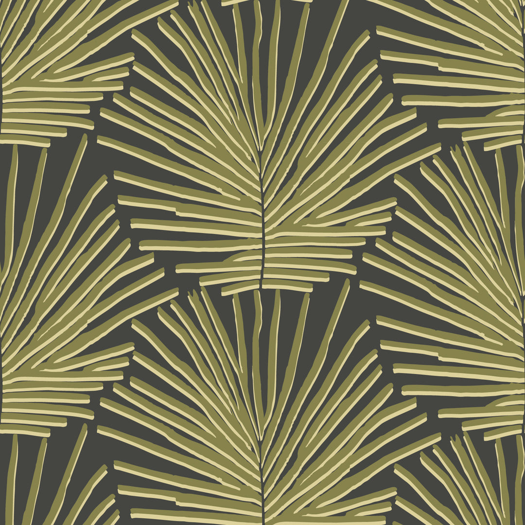 Isle of Palms - Olive Charcoal Wallpaper by Blessed Little Bungalow