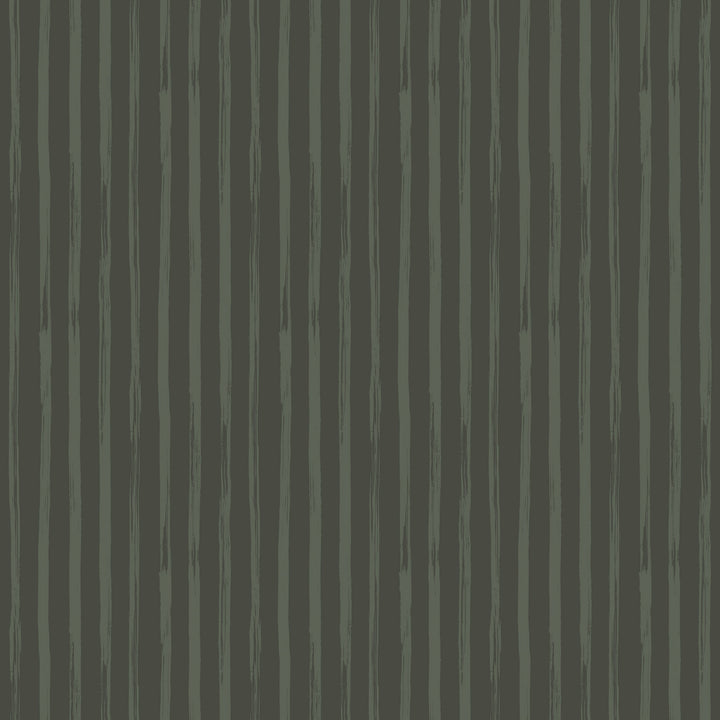 Versa Hand Stripe - Olive Shadow Reverse Wallpaper by Mrs. Paranjape