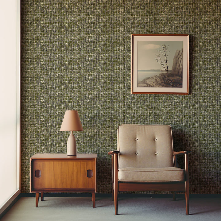 Atomic Weave - Olive Slate Wallpaper