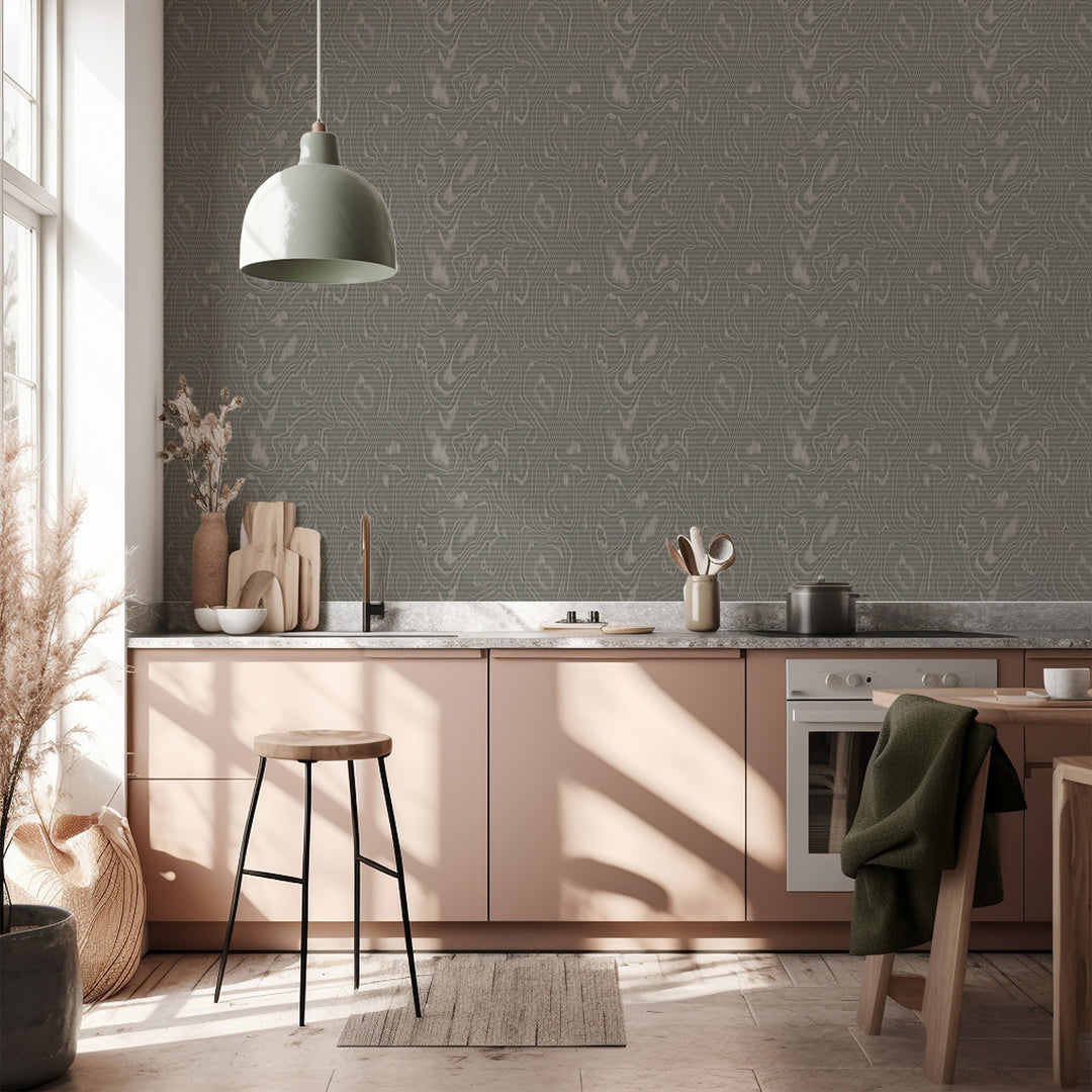 Burlwood - Gray Brown Wood Wallpaper