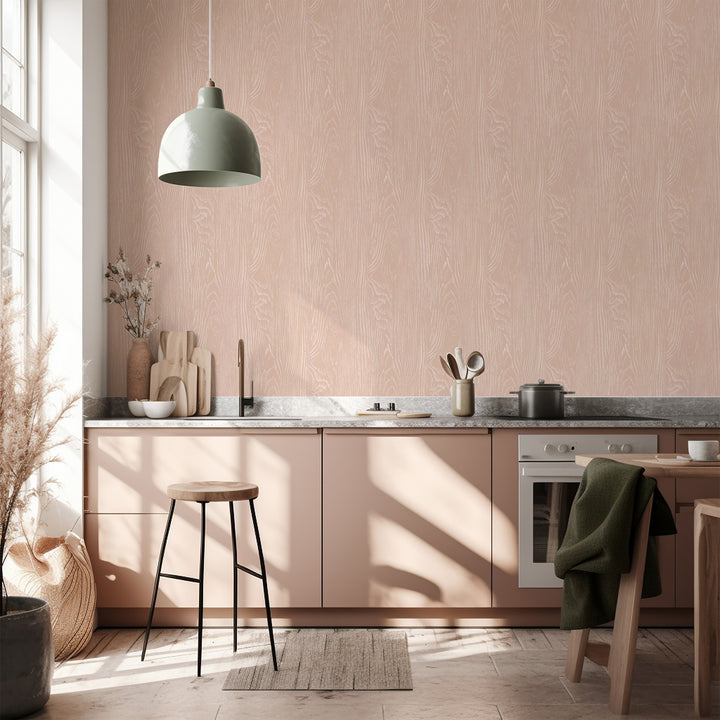 Faux Bois Woodgrain - Blush Wood Wallpaper