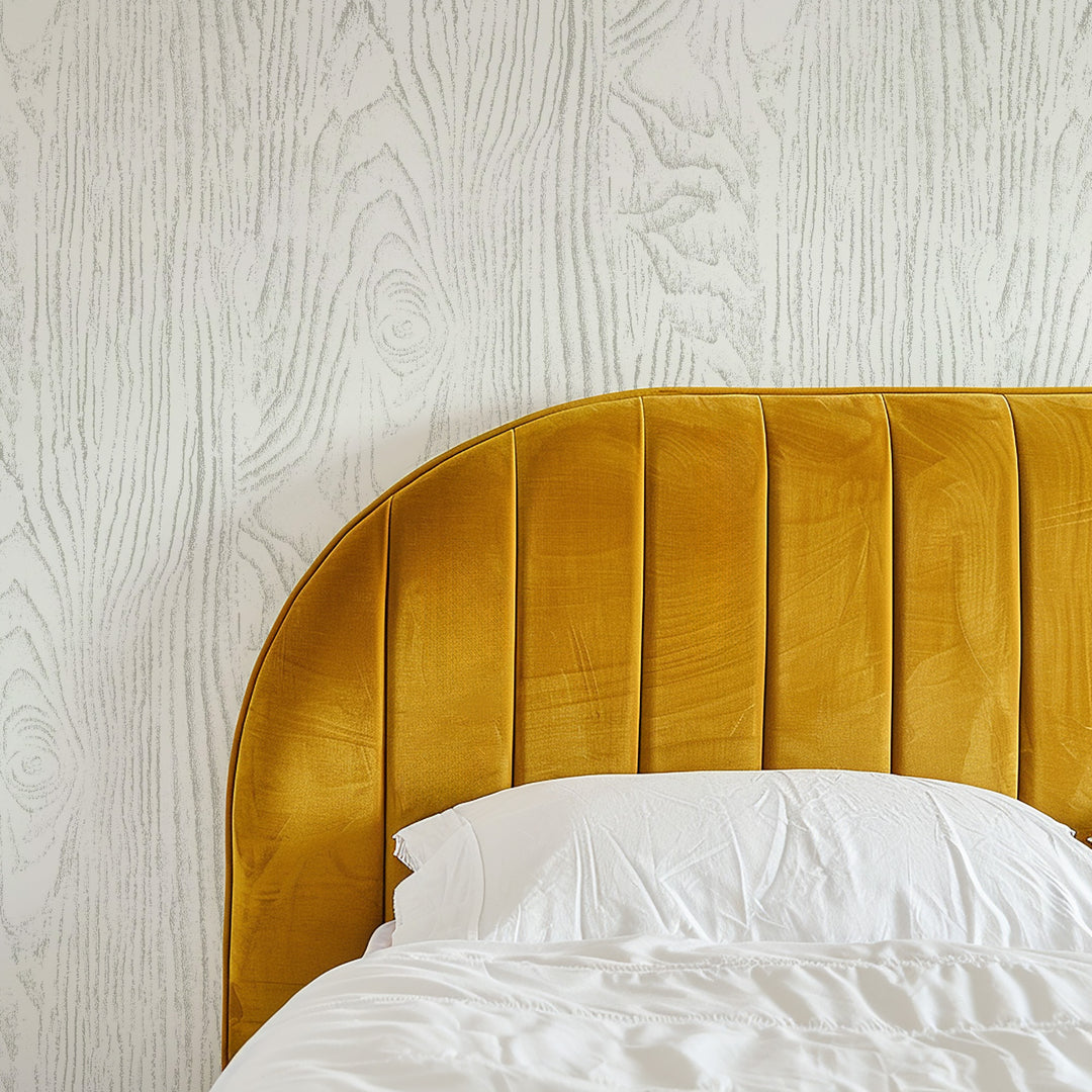 Faux Bois Woodgrain - Gray White Wood Wallpaper