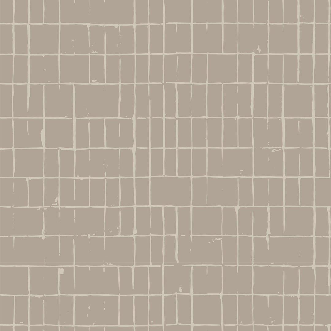 Fractured Grid - Earthen Beige Wallpaper