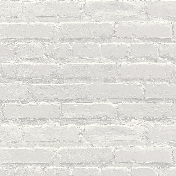 Painted White Brick Wallpaper