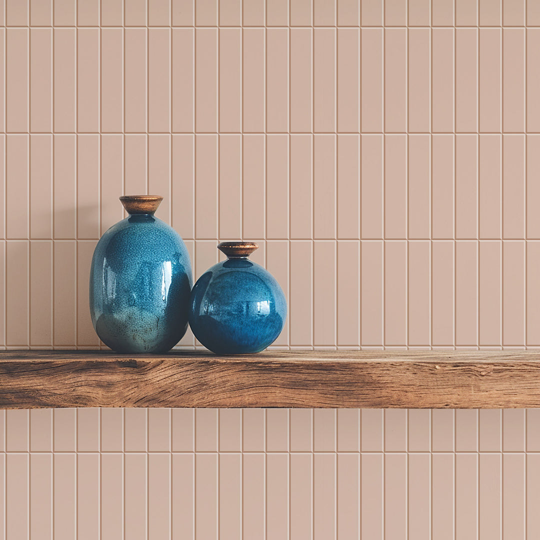 Tall Tiles - Soft Blush Wallpaper