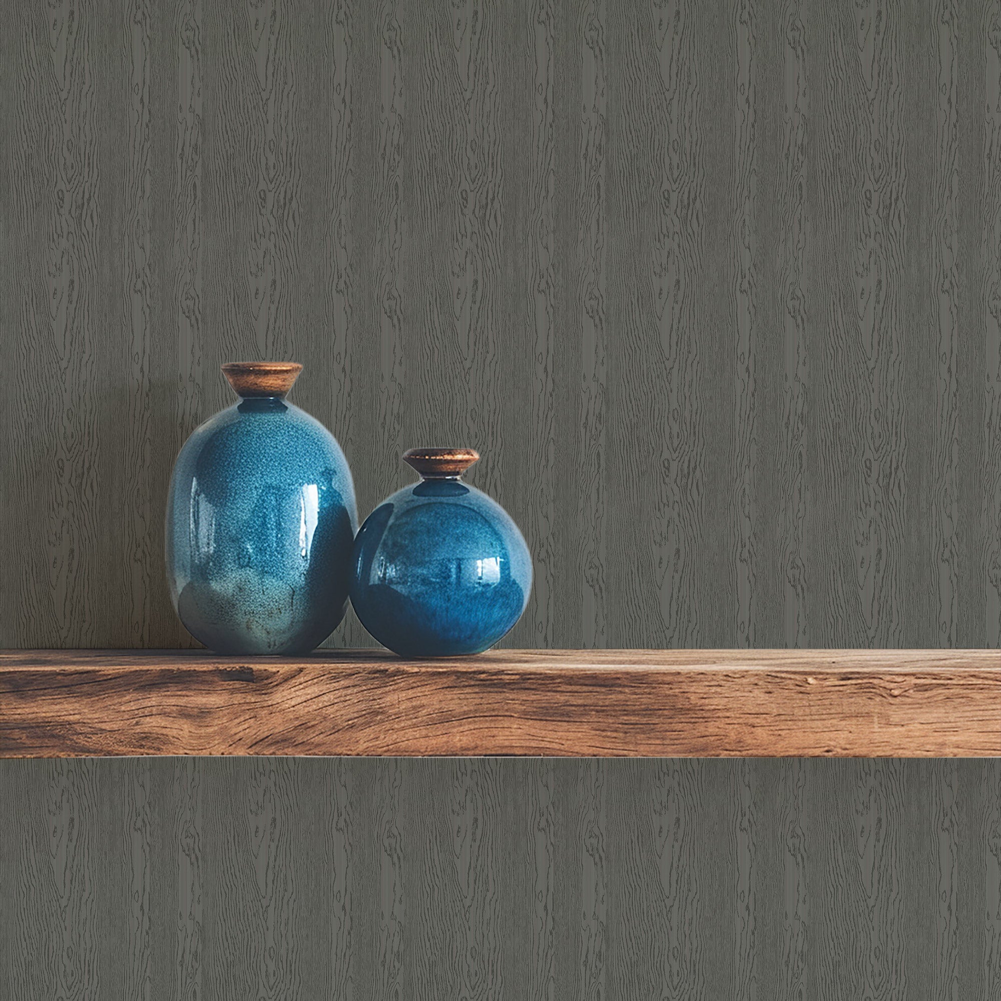 mintonの壁紙 Urban Timber - Dark Oak Wood Wallpaper – Mitchell Black