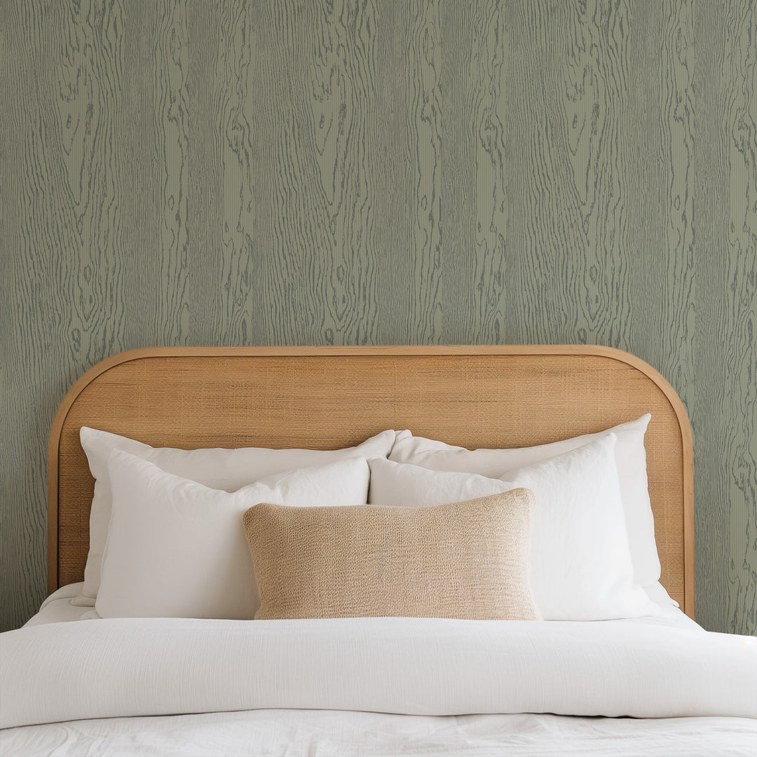 Urban Timber - Sage Green Wood Wallpaper