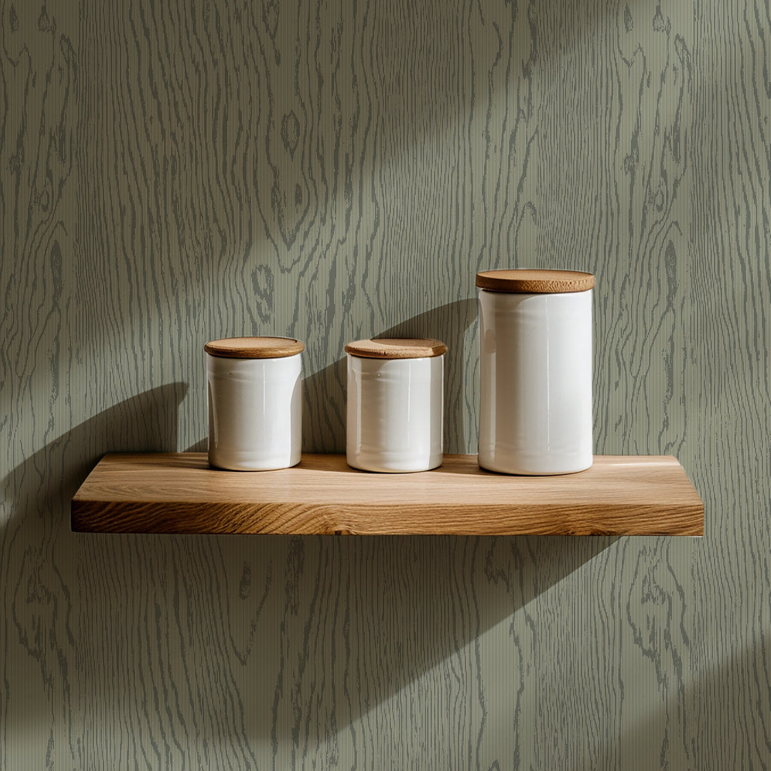 Urban Timber - Sage Green Wood Wallpaper