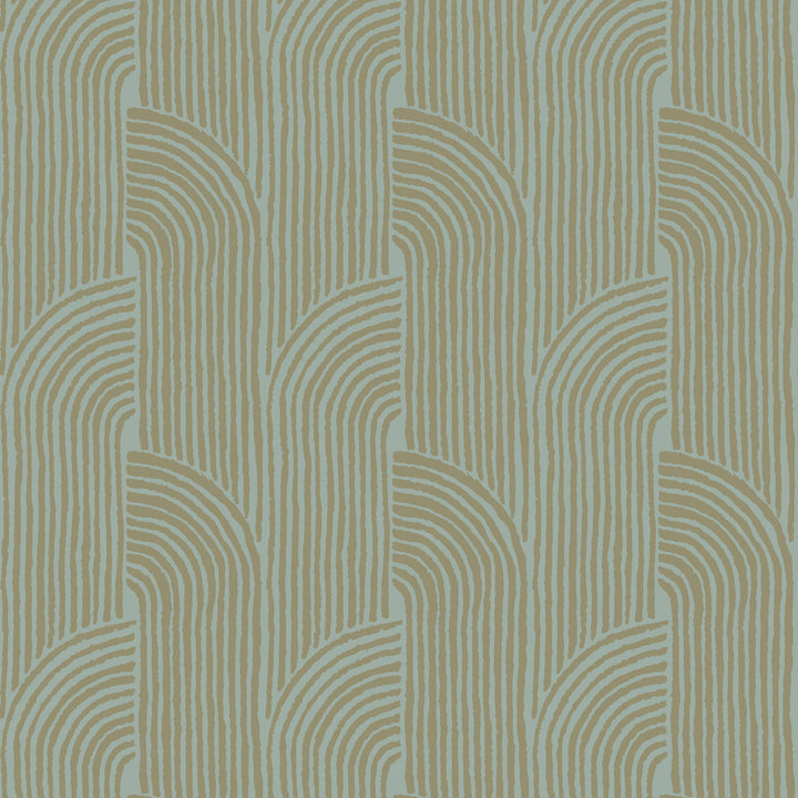 Woven Arcs - Golden Blue Wallpaper