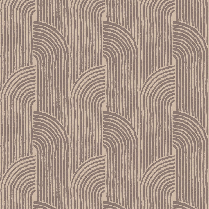 Woven Arcs - Walnut Wallpaper