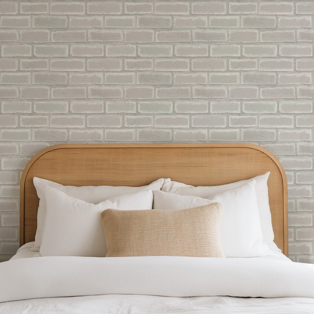 Wrigley - Chalk White Brick Wallpaper