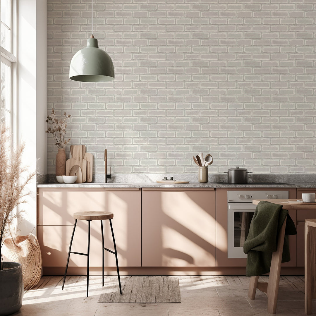 Wrigley - Chalk White Brick Wallpaper