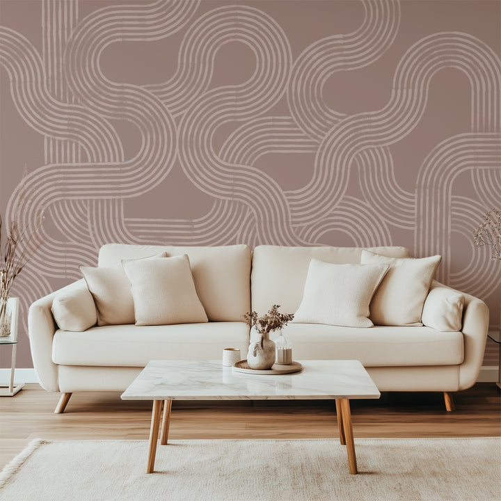 Looping Current Wall Mural - Blush