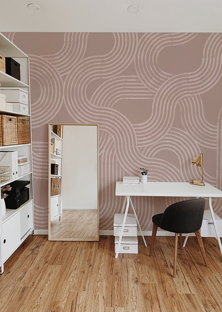 Looping Current Wall Mural - Blush