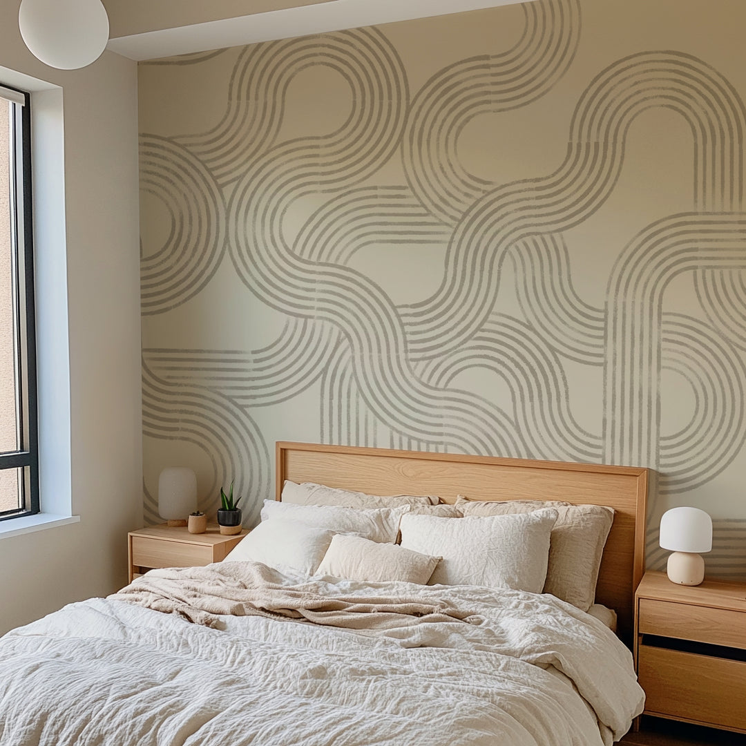 Looping Current Wall Mural - Parchment