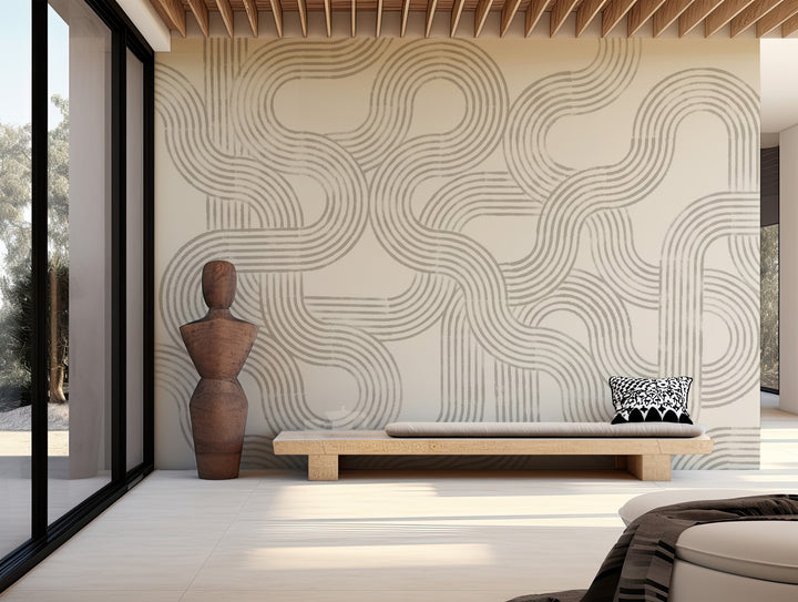 Looping Current Wall Mural - Parchment