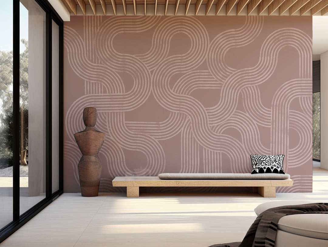 Looping Current Wall Mural - Blush