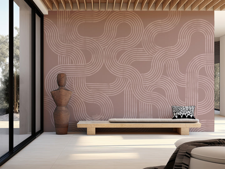 Looping Current Wall Mural - Blush