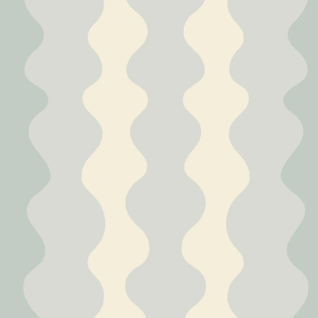 Low Frequency - Pale Mineral Blue Wallpaper by Natalie Papier