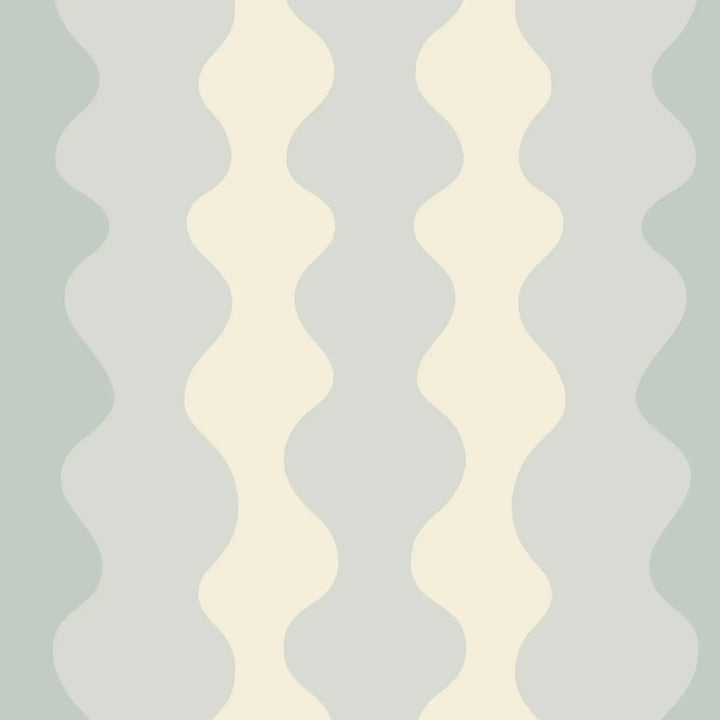 Low Frequency - Pale Mineral Blue Wallpaper by Natalie Papier