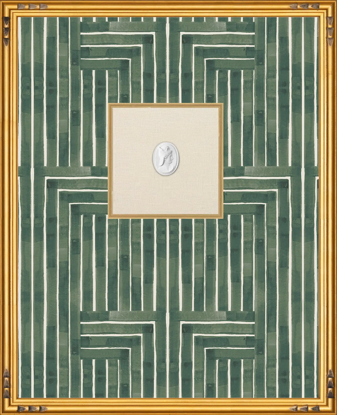 Framed Intaglio Wall Art - Chiseled - Emerald