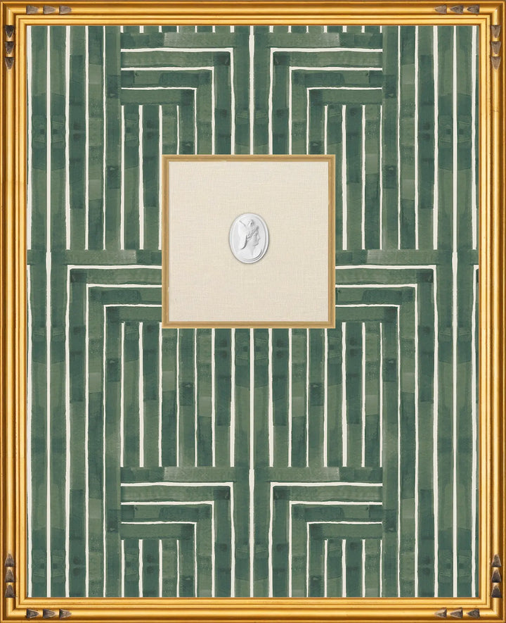 Framed Intaglio Wall Art - Chiseled - Emerald