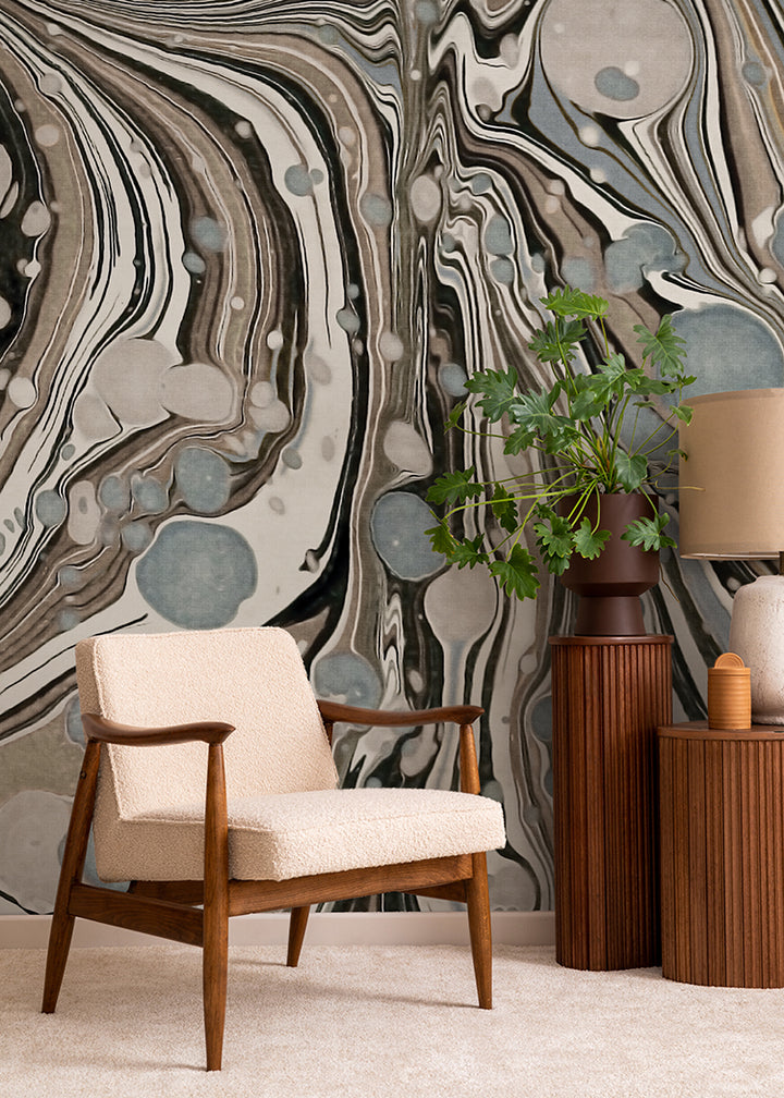 Marble Mirage Wallpaper Mural - Sand & Stone