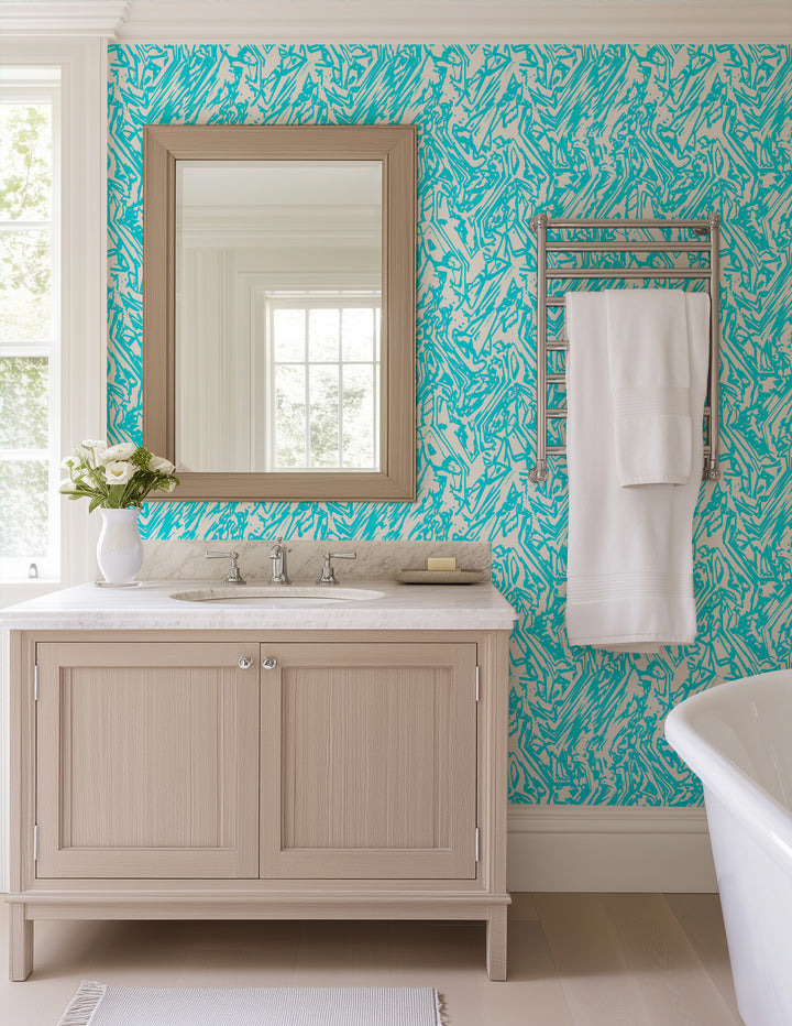 Marble - Aqua Wallpaper by The Blush Label