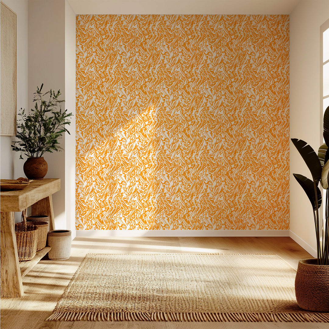 Marble - Tangerine Wallpaper by The Blush Label