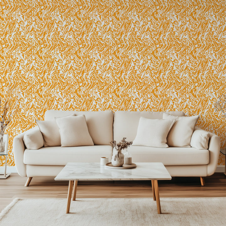 Marble - Tangerine Wallpaper by The Blush Label