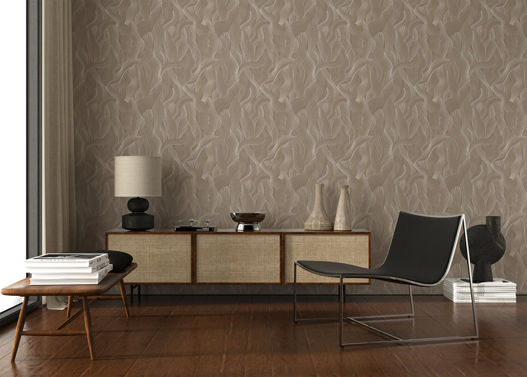 Meraki - Deep Taupe Wallpaper by Sabrina Yvonne