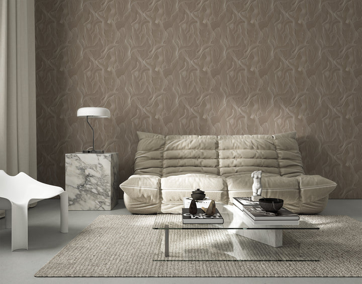 Meraki - Deep Taupe Wallpaper by Sabrina Yvonne