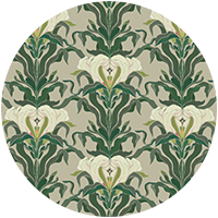 Mirrored Flower - Leaf & Linen Botanical Wallpaper