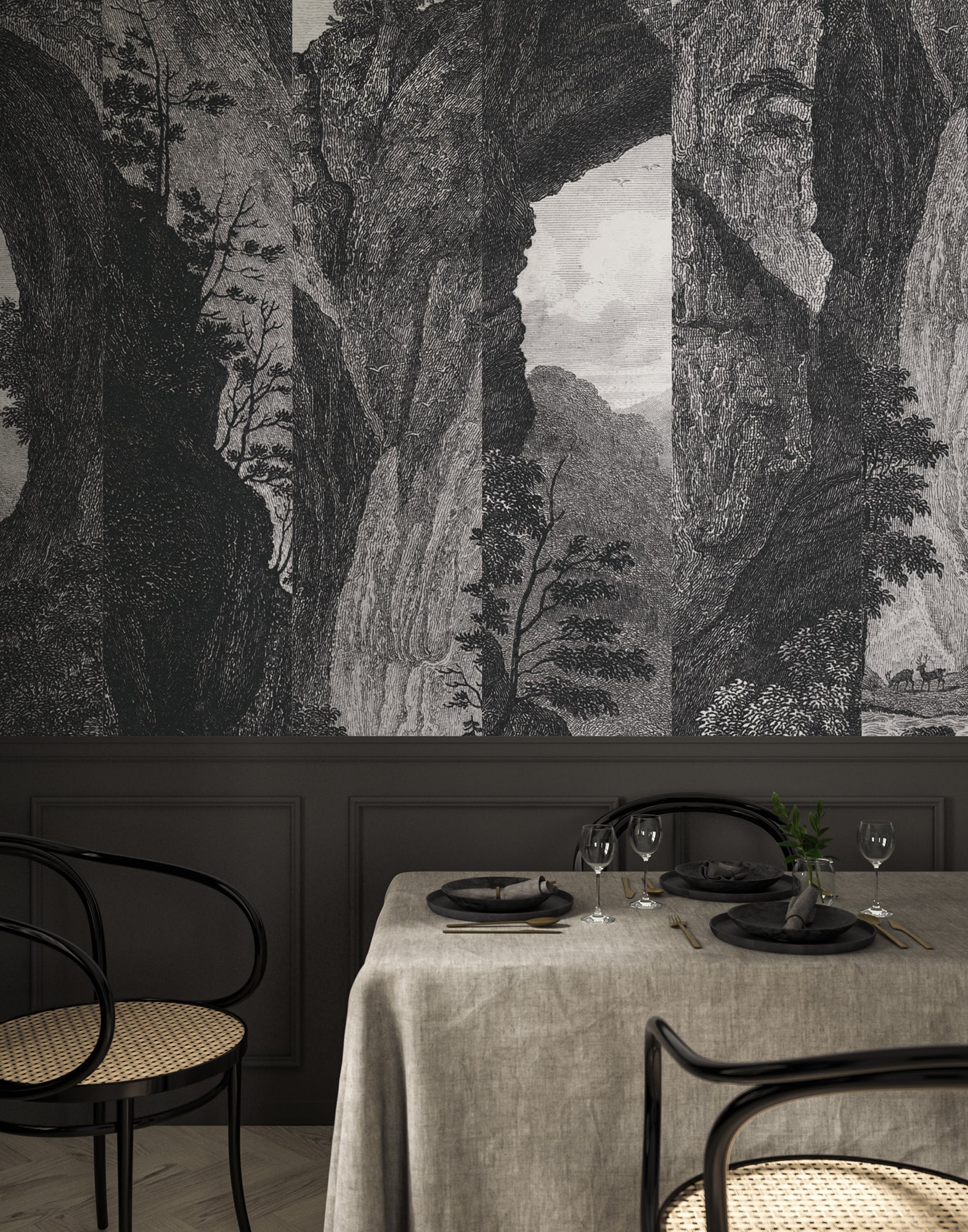 The Mountain Wall Mural - Mitchell Black