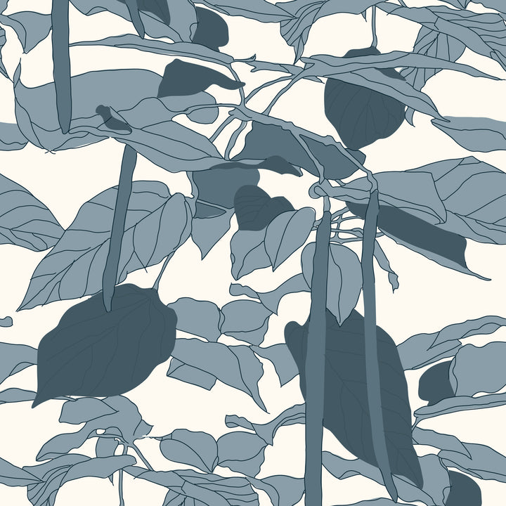 Canopy Sketch - Blue Smoke Floral Wallpaper by Natalie Papier