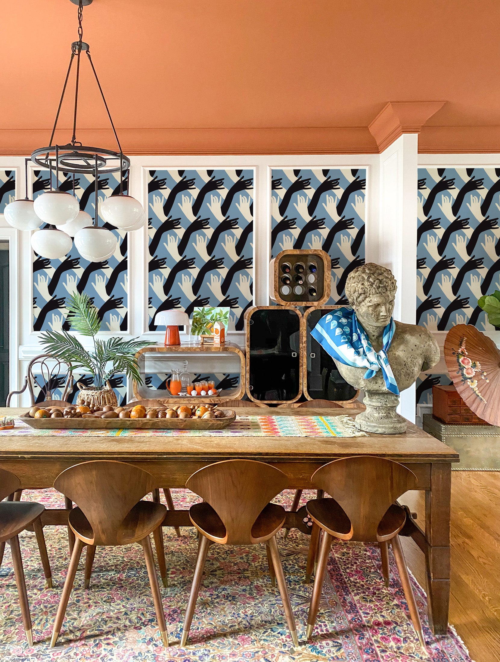 Connect - Dusky Sky Blue Wallpaper by Natalie Papier – Mitchell Black