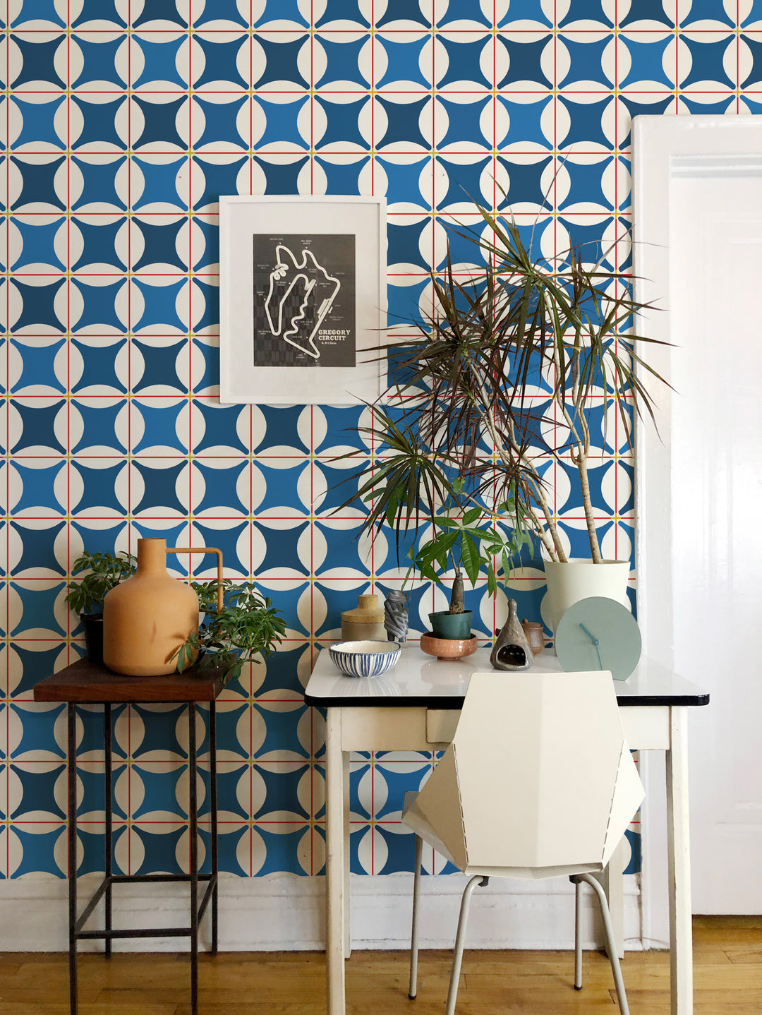 Traveler Tile - Cobalt Blues Wallpaper by Natalie Papier